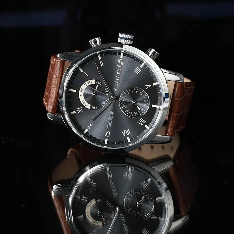 Tommy Hilfiger Kane Chronograph Brown Leather Men's Watch- 1710398